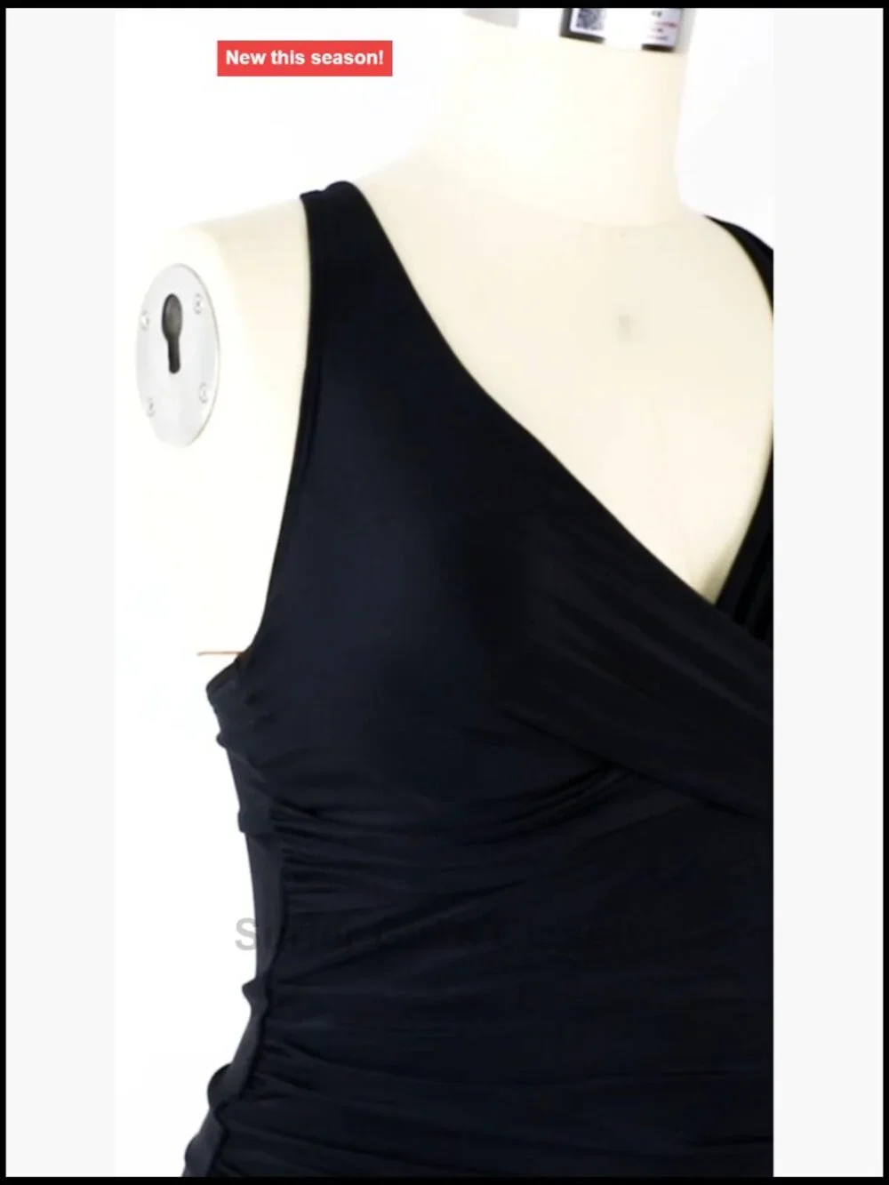 Women's Underwire Tankini Top Ruched Tummy Control V-Neck Criss Cross Back